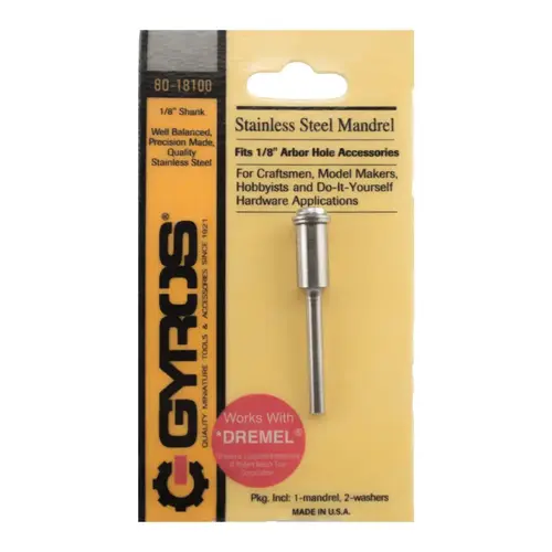 Gyros Tools 80-18100 Mandrel 2" L 1/8" Round