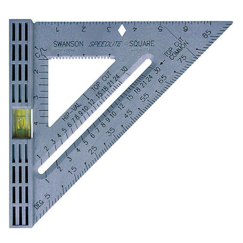 Swanson T0111 Speed Square Speedlite 8.8" L X 1" H Plastic Gray