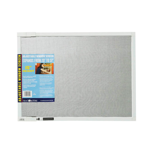 New York Wire FSP8556-U Window Screen, 15 in L, 20 to 37 in W, Aluminum/Fiberglass, Charcoal