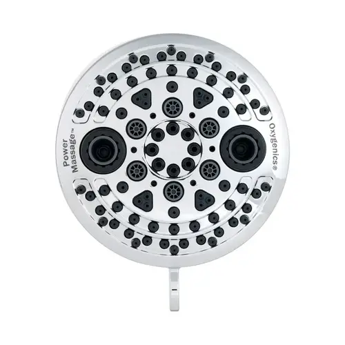 Oxygenics 88246 Wallmount Showerhead PowerMassage Chrome Metal 5 settings 1.75 gpm Chrome