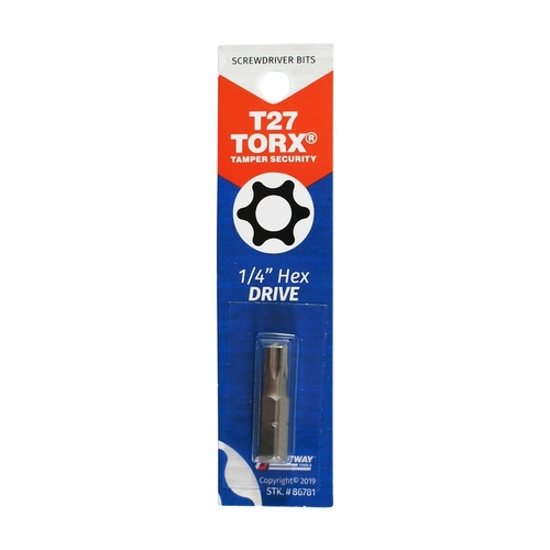 Screwdriver Bit Torx T27 X 1" L Carbon Steel