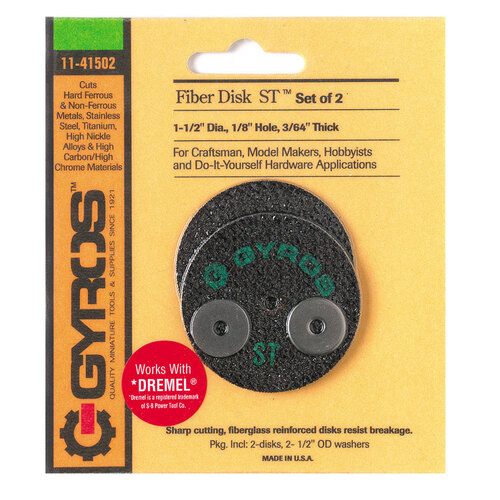 Gyros Tools 11-41502 Cutting Disc Fiber Disk ST 1-1/2" D X 1/8" Fiberglass Super Tensile Strength