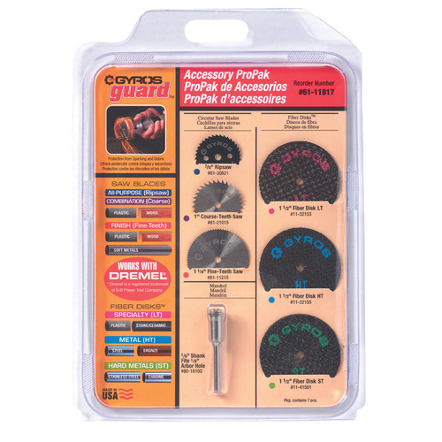 Gyros Tools 61-11817 Rotary Accessory Kit GYROSGuard 1 1/4" X 4" L High Speed Steel Round
