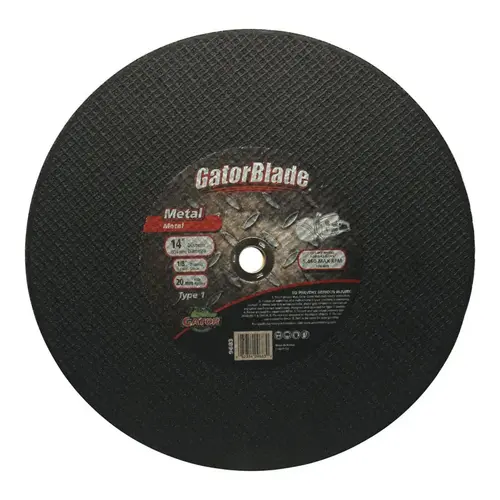 Cut-Off Blade, 14 in Dia, 1/8 in Thick, 20 mm Arbor, Aluminum Oxide Abrasive