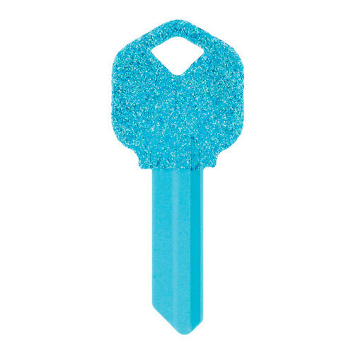 Universal Key Blank DIVA Blue Glitter House/Office Single Blue