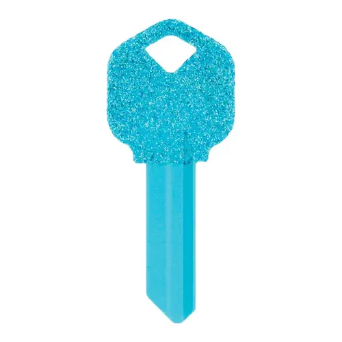 Universal Key Blank DIVA Blue Glitter House/Office Single Blue - pack of 6