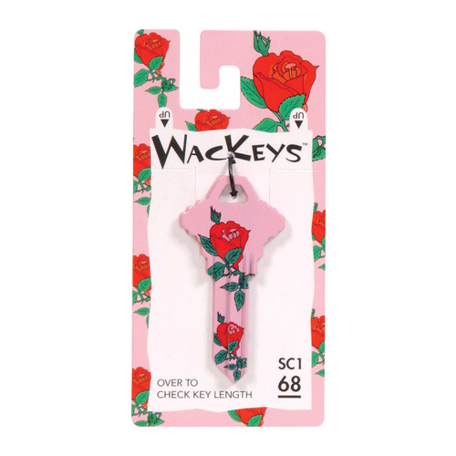 Universal Key Blank Wackey Rose House/Office Single Red