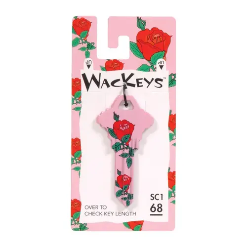 Universal Key Blank Wackey Rose House/Office Single Red - pack of 6