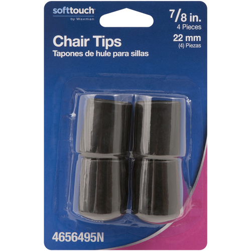 Softtouch 4656495N Table/Chair Leg Tip Rubber Black Round 7/8" W X 7/8" L Black
