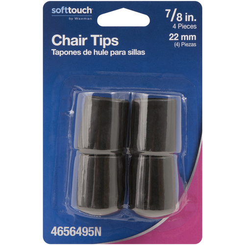 Table/Chair Leg Tip Rubber Black Round 7/8" W X 7/8" L Black