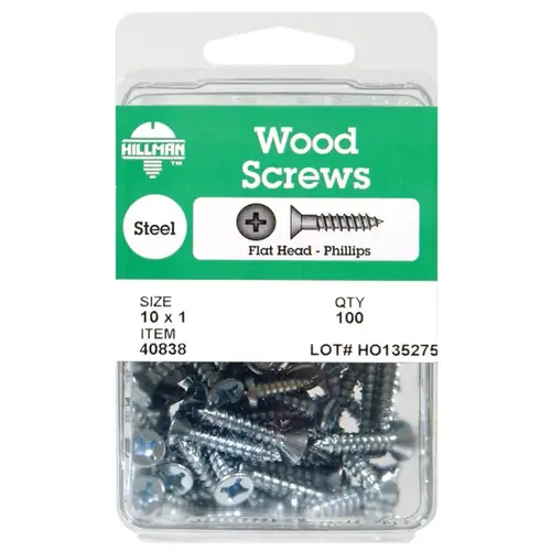 Wood Screws No. 10 S X 3" L Phillips Zinc-Plated Zinc-Plated - pack of 5