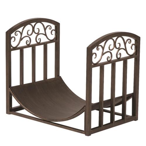 PANACEA 15919 Decorative Log Rack Brown Brushed Steel Brushed