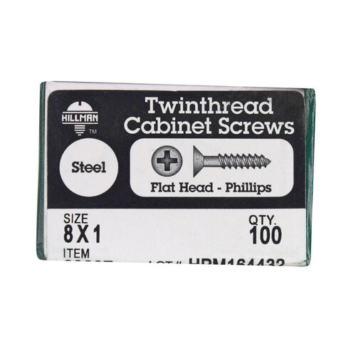 Cabinet Screws No. 8 S X 1" L Phillips Black Phosphate Black Phosphate