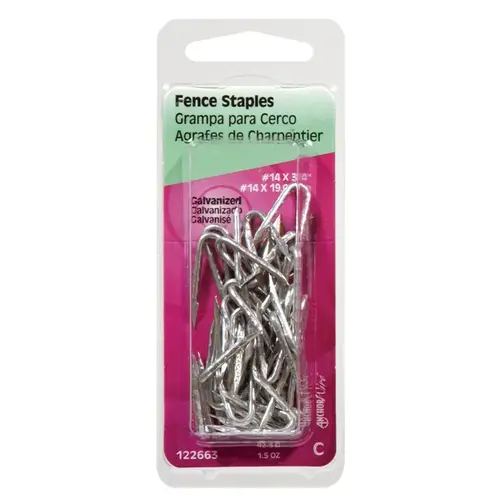 Fence Staples 3/4" W X 3/4" L Galvanized Steel 14 Ga. 1.25 oz Galvanized