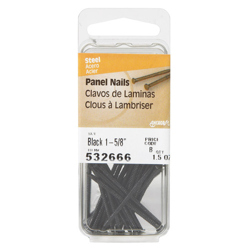 Nail 1-5/8" Panel Black Coating Steel Large Head Black Coating