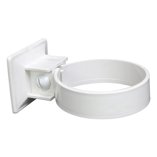 Downspout Bracket 2.5" W White Vinyl Round White