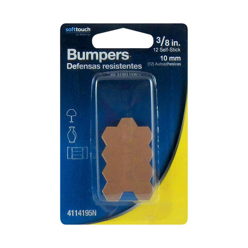 Softtouch 4114195N Bumper Pad Foam Self Adhesive Brown Hexagon 3/8" W Brown