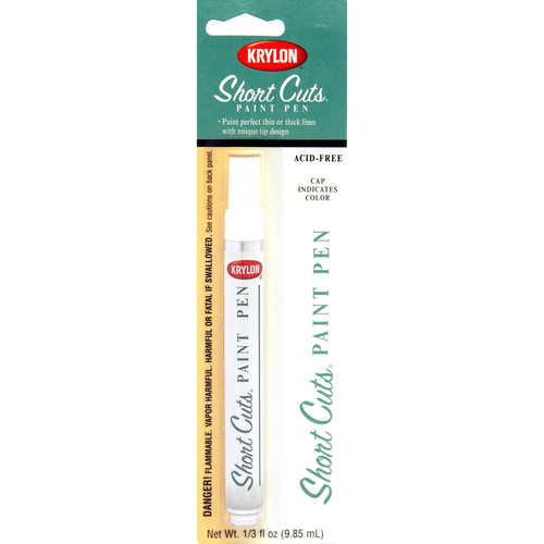 KRYLON SCP913XCP6 Paint Pen Short Cuts Gloss White 1/3 Gloss White