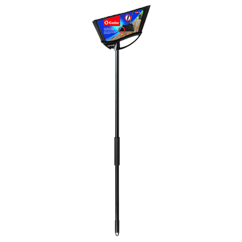 Broom Power Corner 12" W Stiff Plastic Black