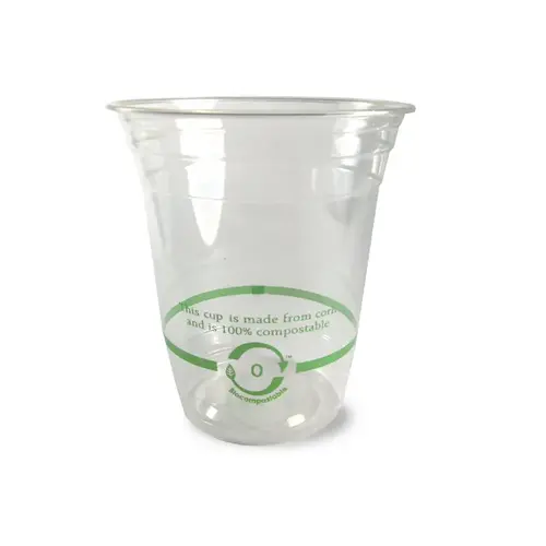 WORLD CENTRIC CP-CS-14 14 oz Clear Cups - Ingeo - Compostable - Case of 1000