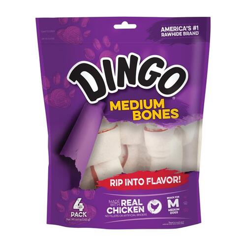 Dingo P-95007 Rawhide Bone Medium Adult Chicken 5.5" L