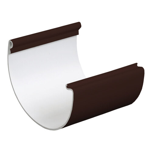 Plastmo P02402A Gutter Connector 4" W Brown Vinyl Half Round Brown