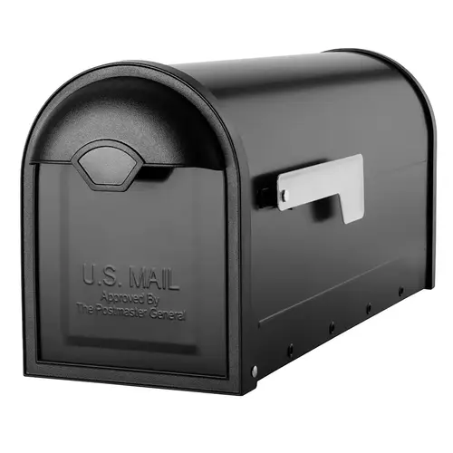Architectural Mailboxes 8830B-10 Mailbox Winston Galvanized Steel Post Mount Black Powder Coated