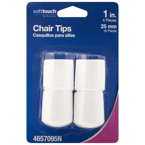 Softtouch 5005564 Table/Chair Leg Tip Rubber White Round 1" W X 1" L White