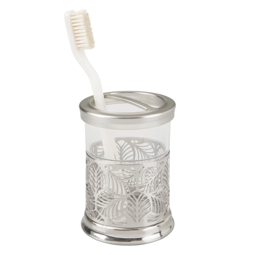 iDesign 25650 Toothbrush Holder Brushed Nickel Clear Plastic/Steel Brushed Nickel