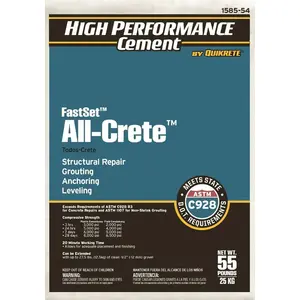 Quikrete FastSet All-Crete Anchoring Cement 55 lb Quikrete FastSet All-Crete Anchoring Cement 55 lb