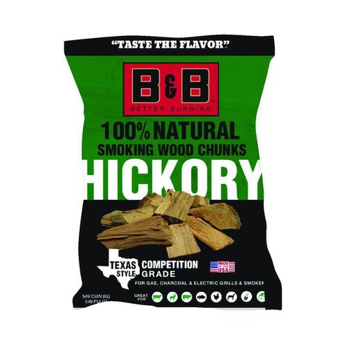 B&B Charcoal 00129 Wood Smoking Chunks All Natural Hickory 549 cu in