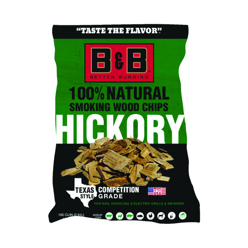 B&B Charcoal 00121 Wood Smoking Chips All Natural Hickory 180 cu in