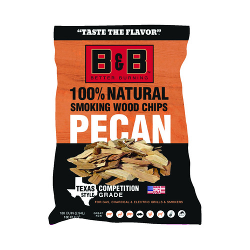 B&B Charcoal 00123 Wood Smoking Chips All Natural Pecan 180 cu in
