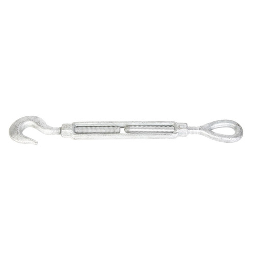 Turnbuckle, 2250 lb Working Load, 5/8 in Thread, Hook, Eye, 9 in L Take-Up, Galvanized Steel