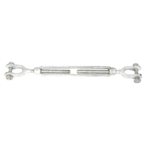 Baron 19129 Turnbuckle, 2200 lb Working Load, 1/2 in Thread, Jaw, Jaw, 9 in L Take-Up, Galvanized Steel