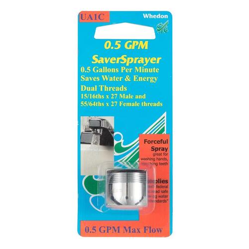 Faucet Aerator SaverSprayer Dual Thread 15/16"- 27M x 55/64"-27F Chrome Chrome