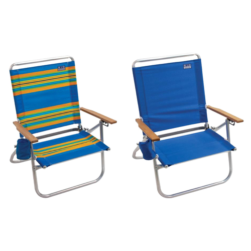 Rio Brands SC601-461904PK4 Folding Chair Easy In Easy Out 3-Position Assorted Beach