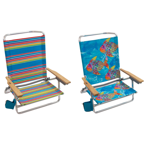 Rio Brands SC5902042004PK4 Folding Chair 5-Position Assorted Beach