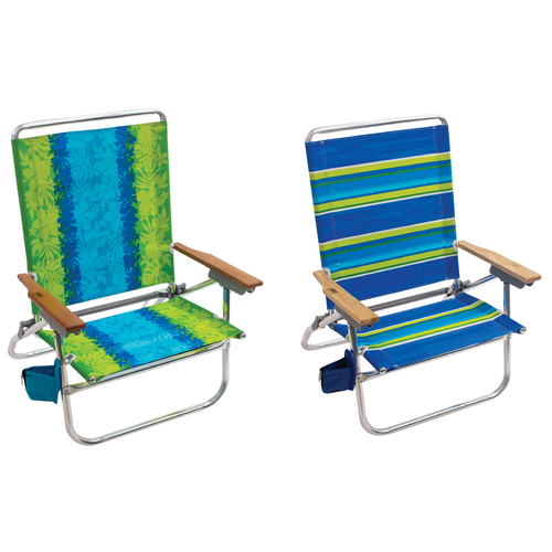 Rio Brands SC6022052005PK4-XCP4 Folding Chair Easy In-Easy Out 4-Position Assorted Beach - pack of 4