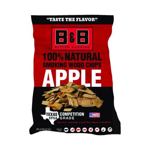 B&B Charcoal 00125 Wood Smoking Chips All Natural Apple 180 cu in