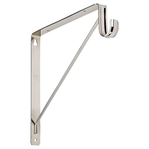 Bracket Silver Steel Shelf/Rod 32 Ga. 12-7/16" L Chrome Plated