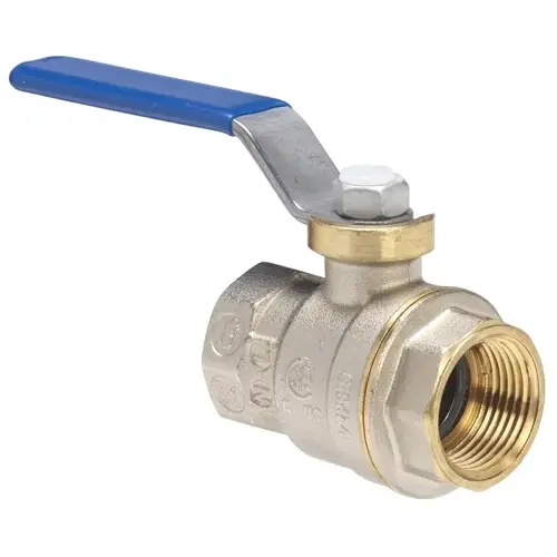 Ball Valve 1/2" Brass FIP Full Port Quarter-Turn Lever For Water/Oil/Gas Nickel Plated