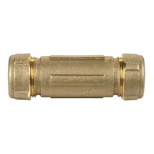 Pipe Coupling, 1 in, Compression, Brass, 125 psi Pressure