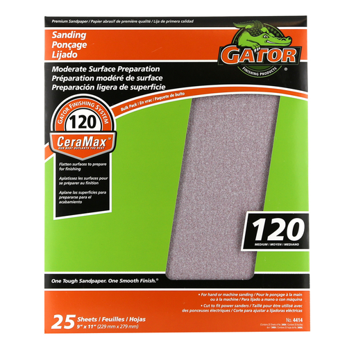 Sandpaper CeraMax 11" L X 9" W 120 Grit Ceramic