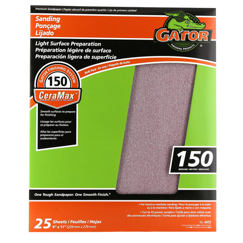 Sandpaper CeraMax 11" L X 9" W 150 Grit Ceramic