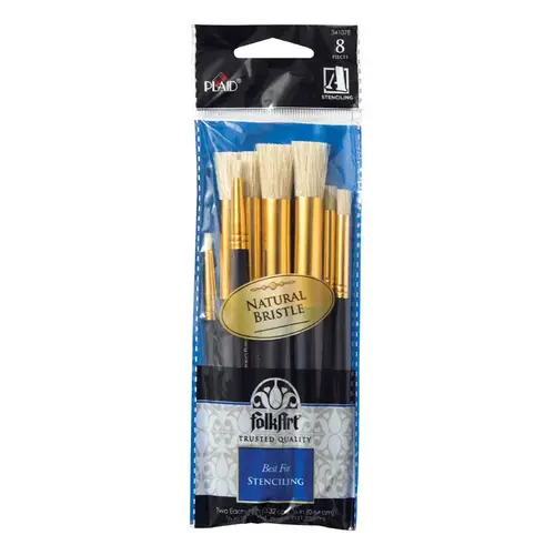 Plaid 34107-XCP3 Stencil Paint Brush FolkArt Round - pack of 3