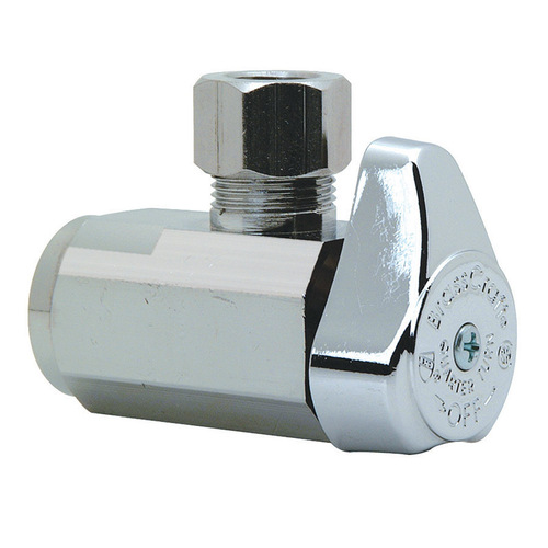 BrassCraft G2R17X C1 Shut-Off Valve 1/2" FPT outlets X 3/8" Brass Chrome-Plated