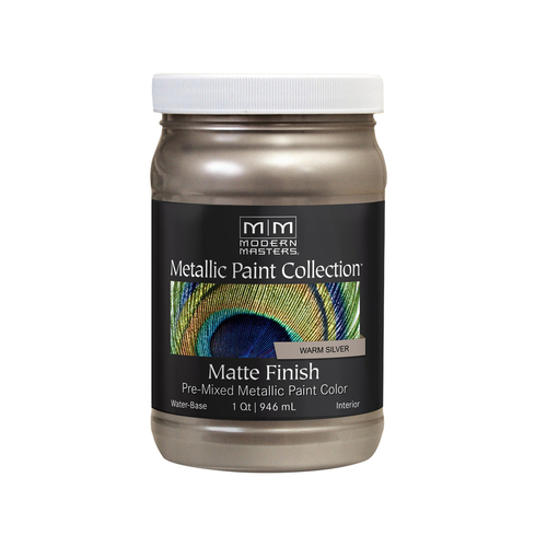 Metallic Paint Shimmer Matte Warm Silver 1 qt Warm Silver