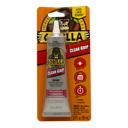 Gorilla 1663764-XCP6 Contact Adhesive Clear Grip High Strength 3 oz Clear - pack of 6
