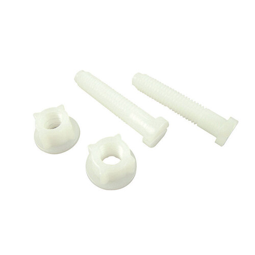 Toilet Seat Hinge Bolts White Plastic For Universal White Pair